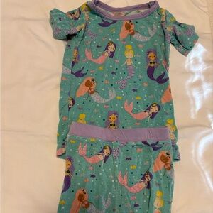 Little Sleepies Mermaid shorts and short sleeve top.